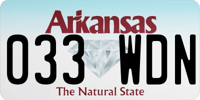 AR license plate 033WDN