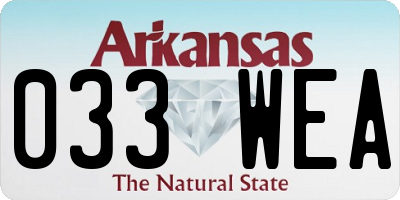 AR license plate 033WEA