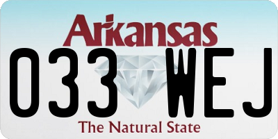 AR license plate 033WEJ