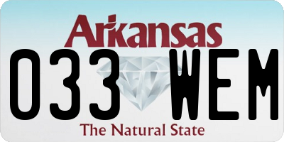 AR license plate 033WEM