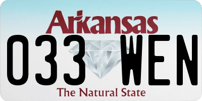 AR license plate 033WEN