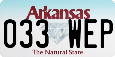 AR license plate 033WEP