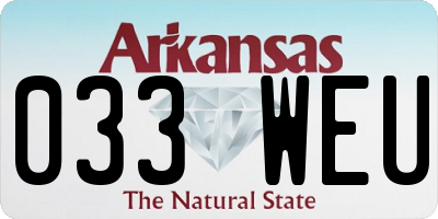 AR license plate 033WEU