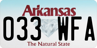 AR license plate 033WFA