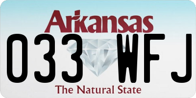 AR license plate 033WFJ