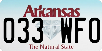 AR license plate 033WFO
