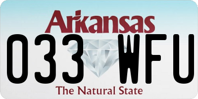 AR license plate 033WFU