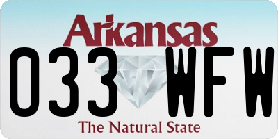 AR license plate 033WFW