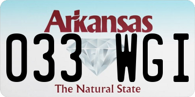 AR license plate 033WGI