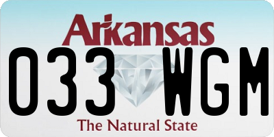 AR license plate 033WGM