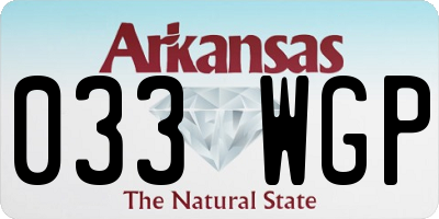 AR license plate 033WGP
