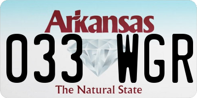 AR license plate 033WGR