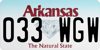 AR license plate 033WGW
