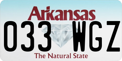 AR license plate 033WGZ