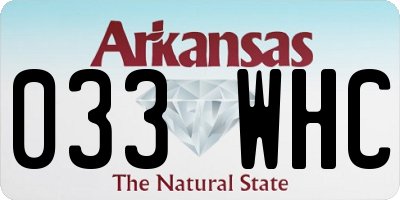AR license plate 033WHC