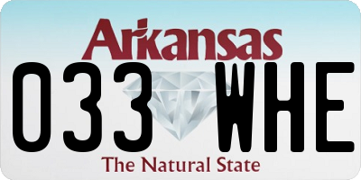 AR license plate 033WHE