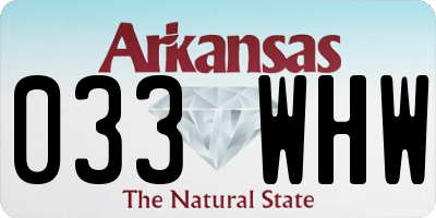 AR license plate 033WHW