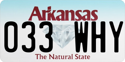 AR license plate 033WHY