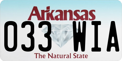 AR license plate 033WIA