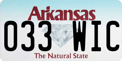 AR license plate 033WIC