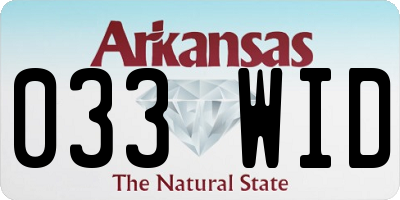 AR license plate 033WID