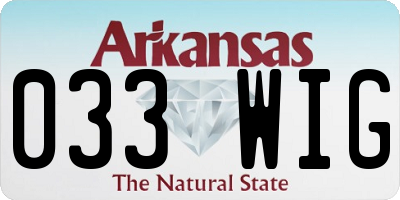 AR license plate 033WIG