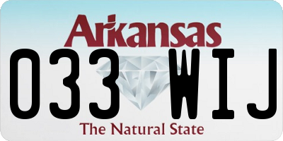 AR license plate 033WIJ