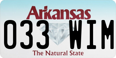 AR license plate 033WIM