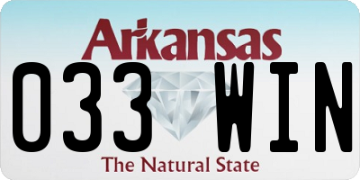 AR license plate 033WIN