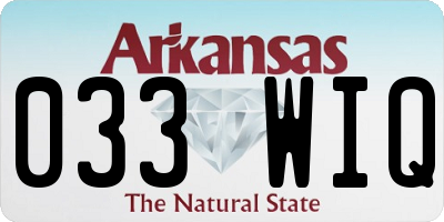 AR license plate 033WIQ