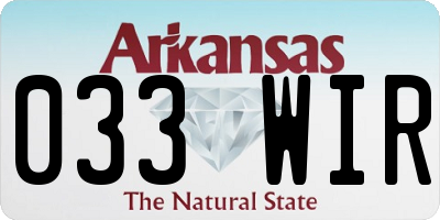AR license plate 033WIR