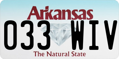 AR license plate 033WIV
