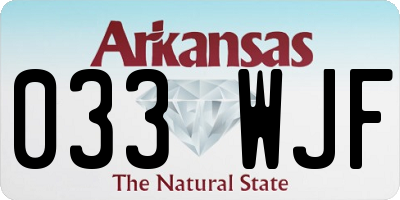 AR license plate 033WJF