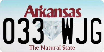 AR license plate 033WJG