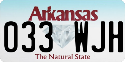 AR license plate 033WJH