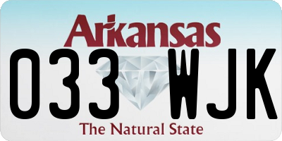 AR license plate 033WJK