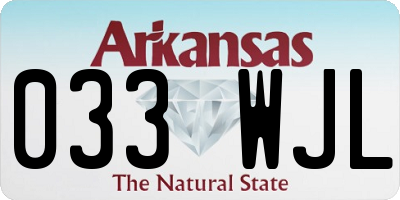 AR license plate 033WJL
