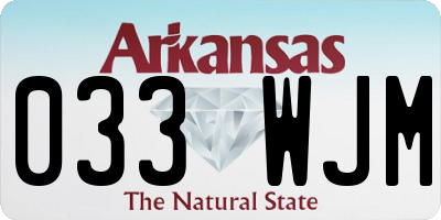 AR license plate 033WJM