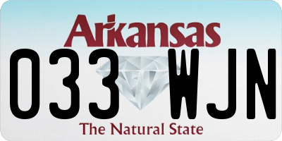 AR license plate 033WJN