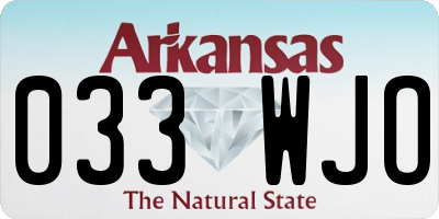 AR license plate 033WJO