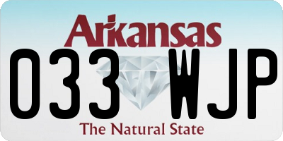 AR license plate 033WJP