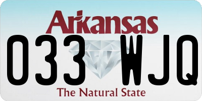 AR license plate 033WJQ
