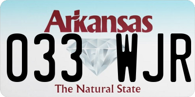 AR license plate 033WJR