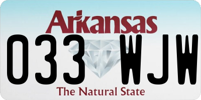 AR license plate 033WJW