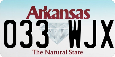 AR license plate 033WJX