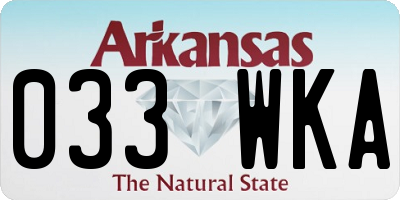 AR license plate 033WKA