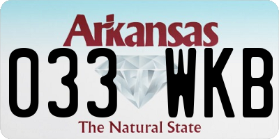 AR license plate 033WKB