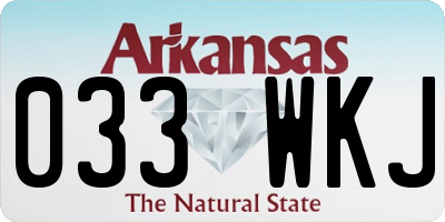 AR license plate 033WKJ