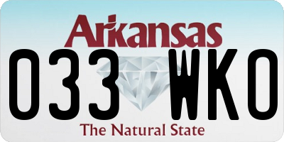AR license plate 033WKO