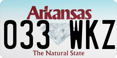 AR license plate 033WKZ